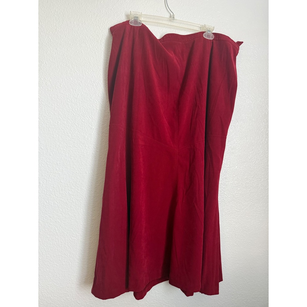 JM Collection Woman Red Elastic Waist Skirt Size 24W Flare Midi Skirt